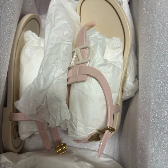 Valentino Pink and Cream Sandals
