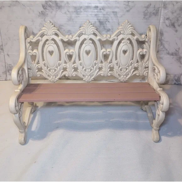 Vintage 1988 Burwood Victorian Doll Display Bench Wall Shelf Resin Plastic 12