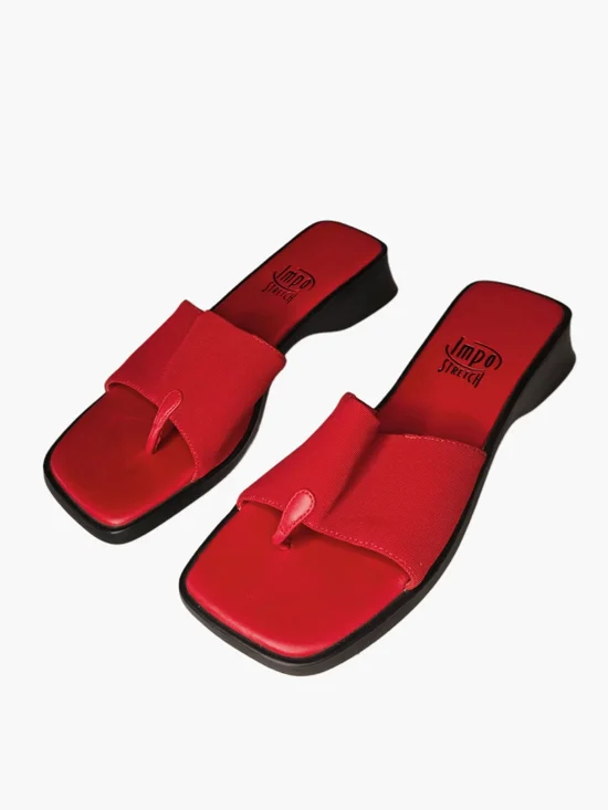 Vintage Square Toe Red Thong Sandals!