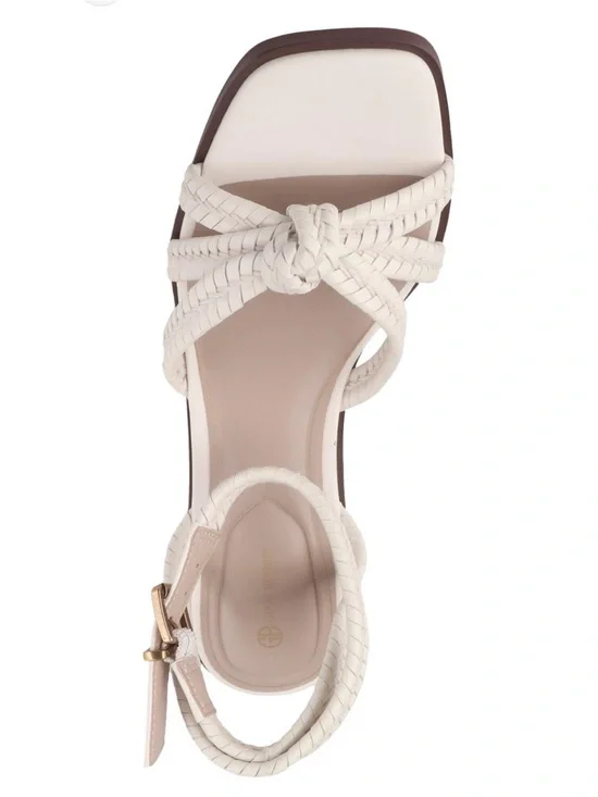 Gianni Bernini Women’s White Linen Renaee Sandals NIB