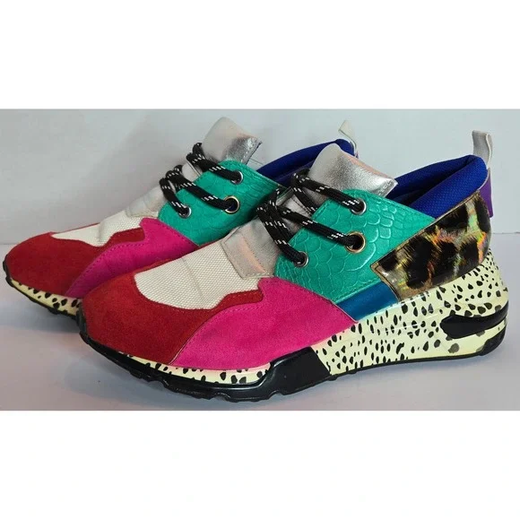Steve Madden Cliff CLIF02S1 Women's Multicolor Suede Leather‎ Sneakers Size 8M