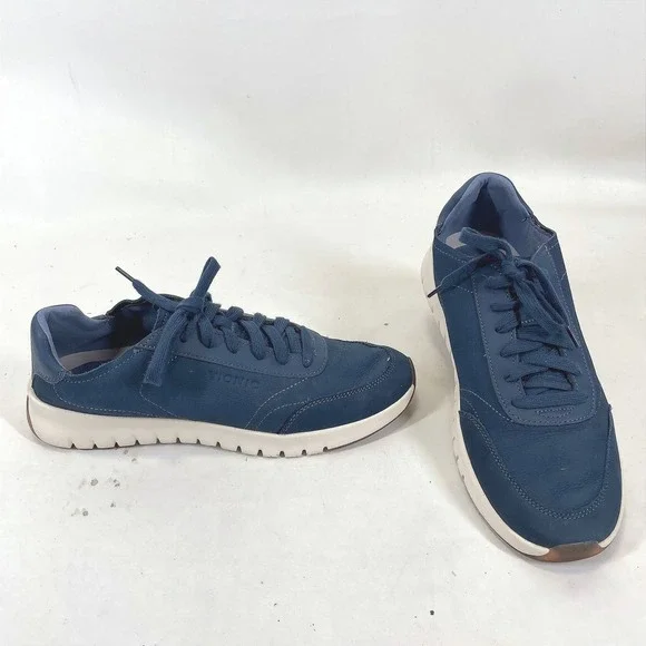 Vionic Uptown Sneaker Navy Blue Leather Lace Up Walking Shoes Womens Size 10