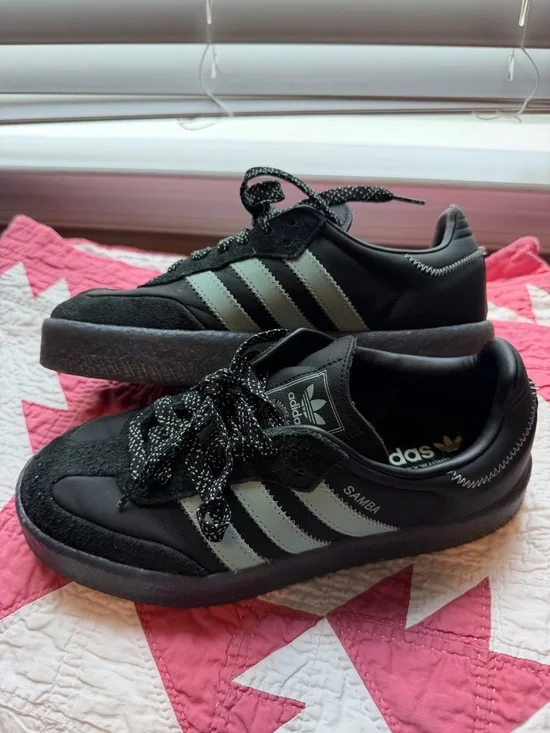 adidas Samba Sneakers in Black and Mint Green