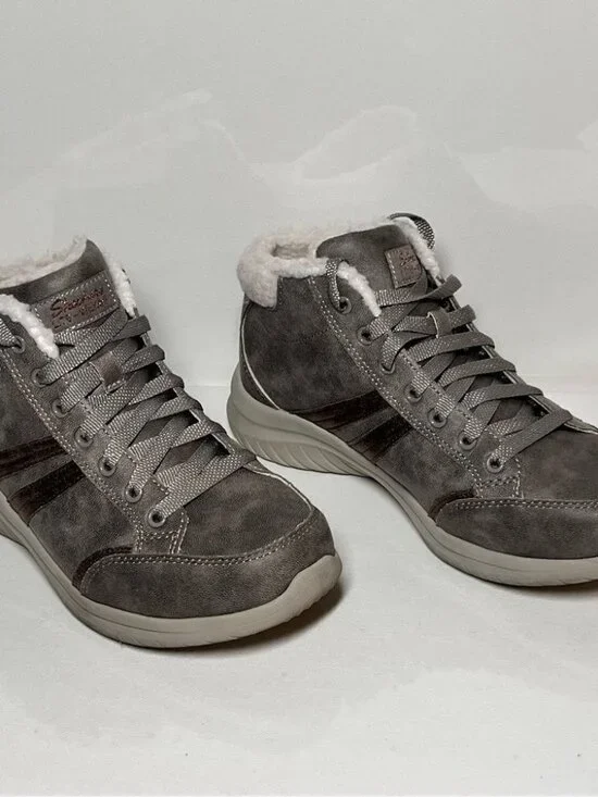 Skechers Ultra Flex Metallic Overlay Sneaker Boots
