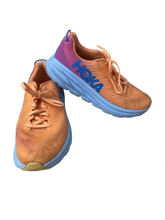 Hoka One One Rincon 3 Women’s 9.5 Orange Running Sneakers Gym Shoes - NO INSOLES