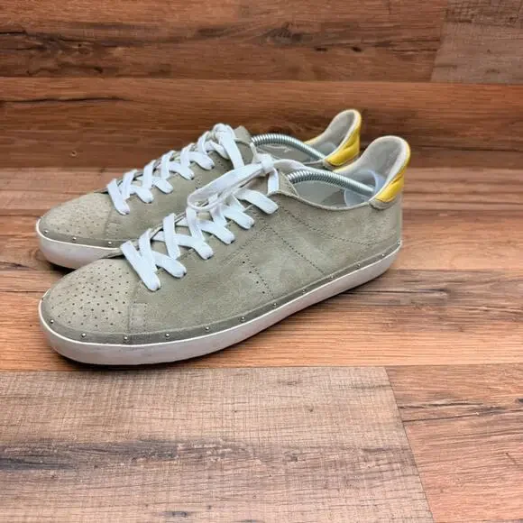 Rebecca Minkoff Michell Shoes Women's 7.5 Studded Taupe Leather Casual Sneakers