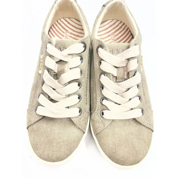 Taos Star Womens Khaki Tan Canvas Low Top Lace Up‎ Sneakers Size 6 EU 36 17105