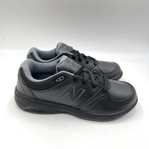 New Balance Womens Size 6.5 Black Leather 813‎ V1 Lace Up Walking Shoes Sneakers