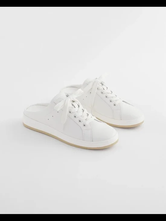 Chico's White Lace-Up Slide Sneakers  Size 10