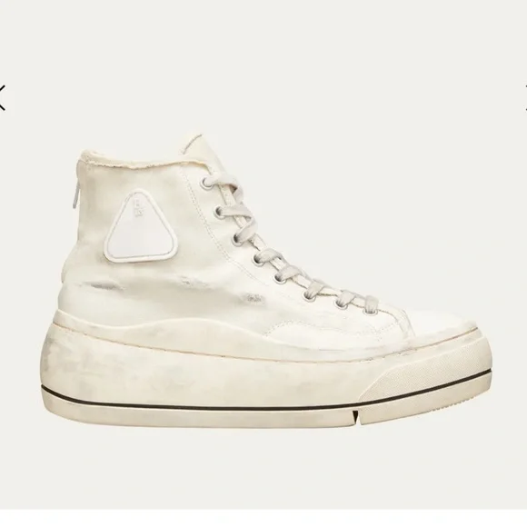 R13 Off-White High-Top Platform Sneakers