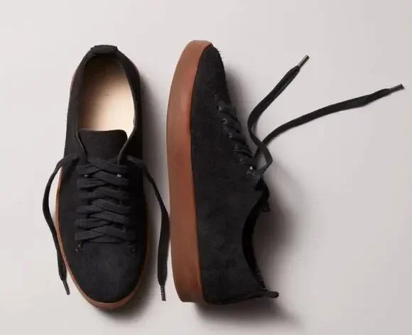 Feit Latex Low Suede Black Sneakers Unisex Size 5.5/6 US 36 EU NIB Italian