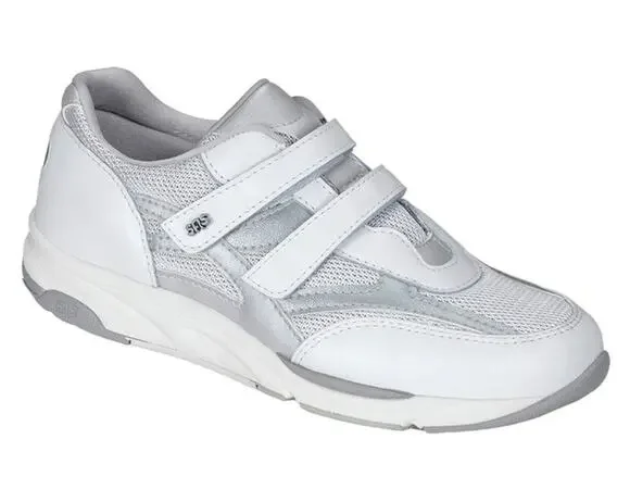 SAS Women's TMV Walking Shoes White Silver Leather Size 7.5 WW Lightly Worn