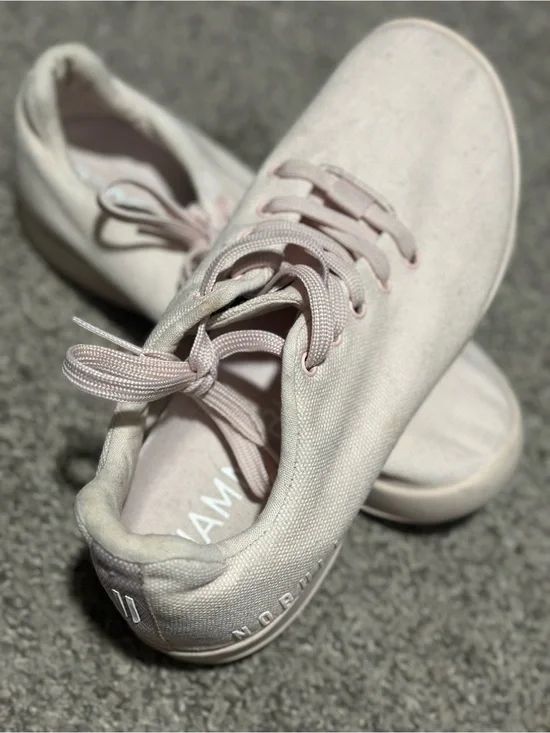 NOBULL Pale Pink Canvas Lace-Up Sneakers