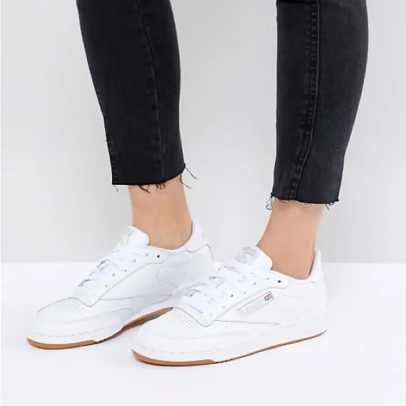 Reebok Club C 85 White Leather Gum Sneakers 7.5