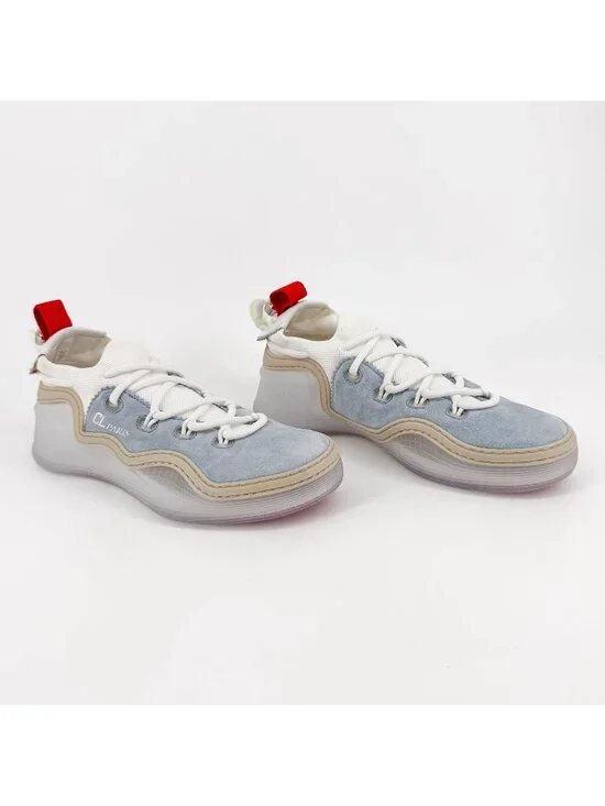 Christian Louboutin Arpoador Blue Drawstring Sneaker Size 39.5 US 9.5 Women's 07