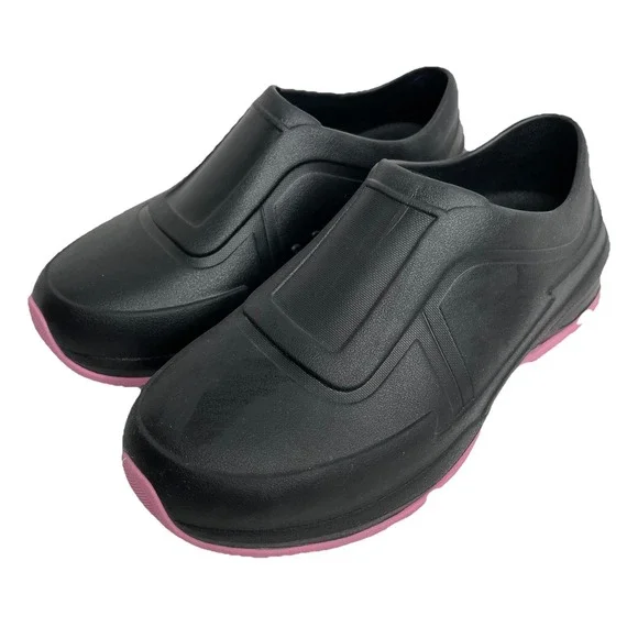 Gales Shoes Mens 5 Womens 7 Black/Pink Comfort Nursing Slip Resistant Slides