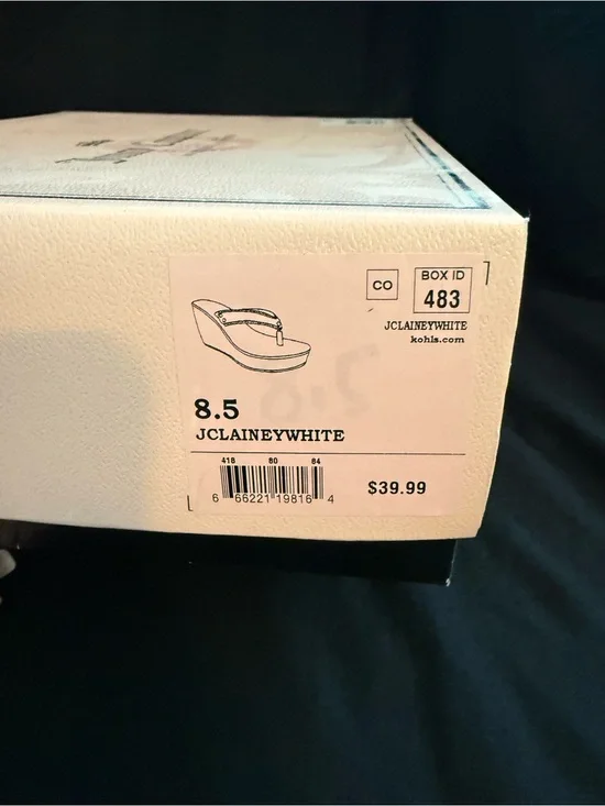 Juicy Couture White Women's Wedge Flip Flop