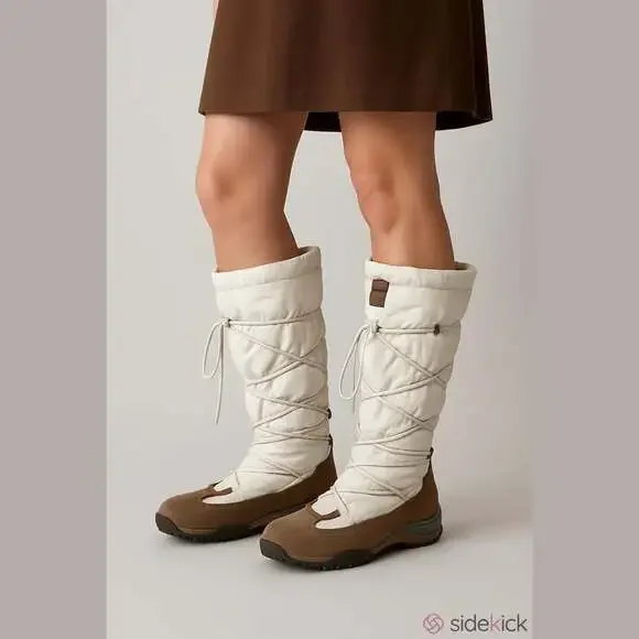 Mephisto Women's Cream and Brown Winter Boots