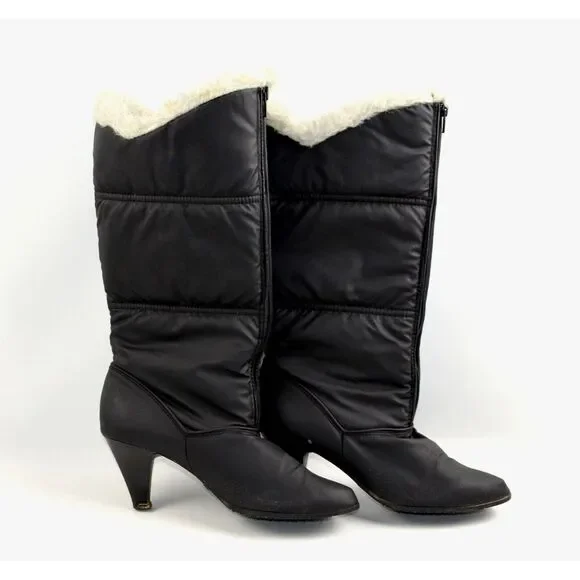 Danelle Snow Boots Womens 9 M Yukon Water Repellant‎ Blue Fur Lined Heeled