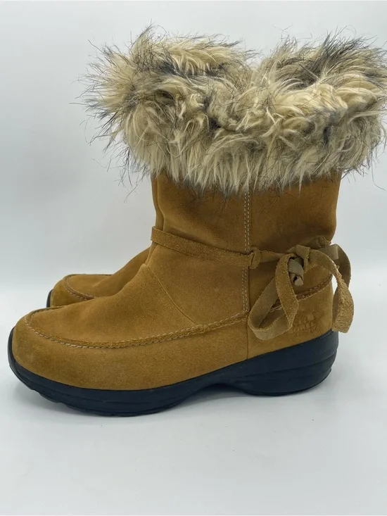 Sorel Northern Lite Tall Suede Zip Boot in Mustard.