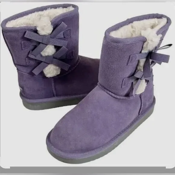 UGG Kookaburra Victoria Short purple Bailey Black Sheepskin Boots 7