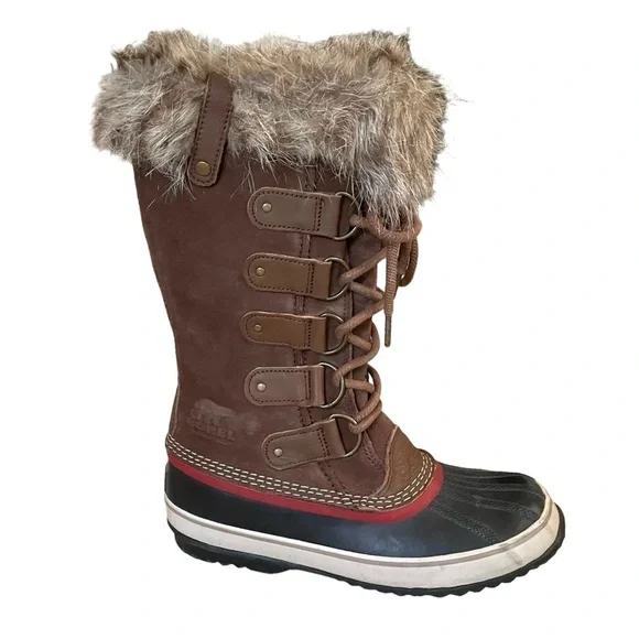 SOREL Women’s Leather Joan of Arctic Lace Up Waterproof Winter Snow Boot Brown 9
