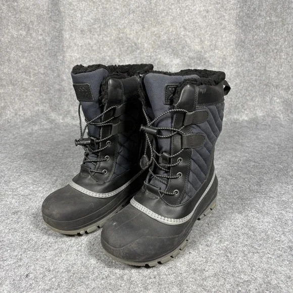 All in Motion Thermolite Winter Boots 5‎ Black Quilted Insulated Faux Fur Lining