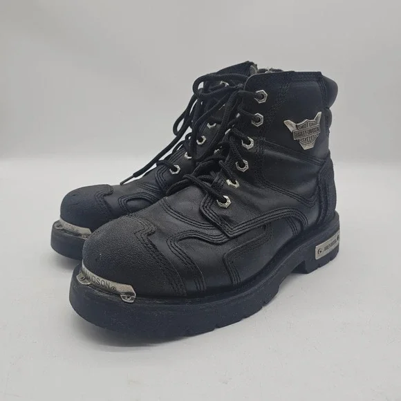 Harley Davidson women's Black Stealth Motorcycle Riding Boots D91642 Size 9.5