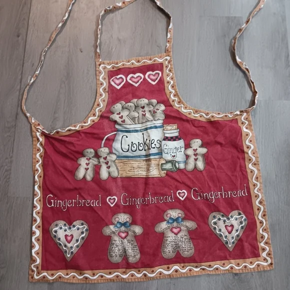 Gingerbread Themed Apron with Heart Details