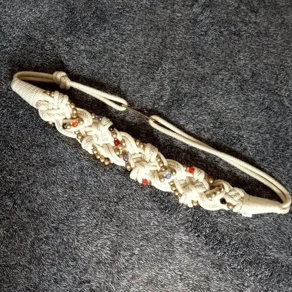 Vintage twisted rope and bead belt