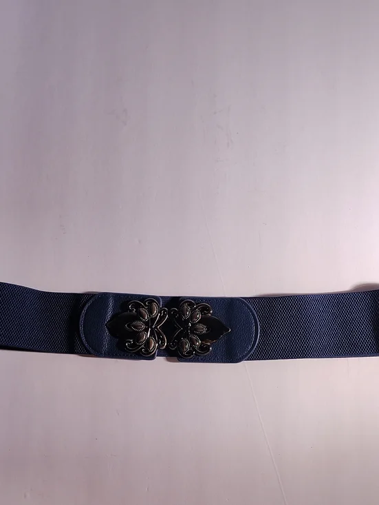 Elastic Size M/L Navy Blue Women's Waist Belt with Decorative Buckle WM