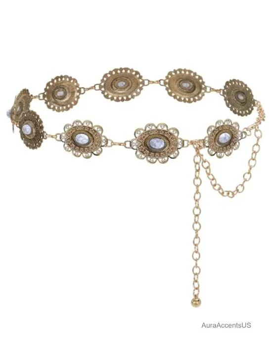 Western Metal Chain Belt for Women Boho Adjustable Waist Chain Dress Pants