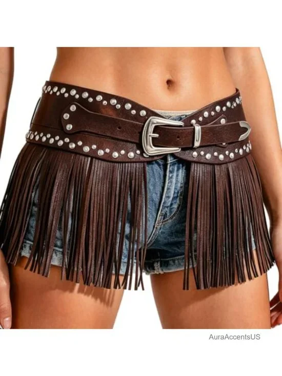 Fringe Belt with Tassel for Women Western Cowgirl Style