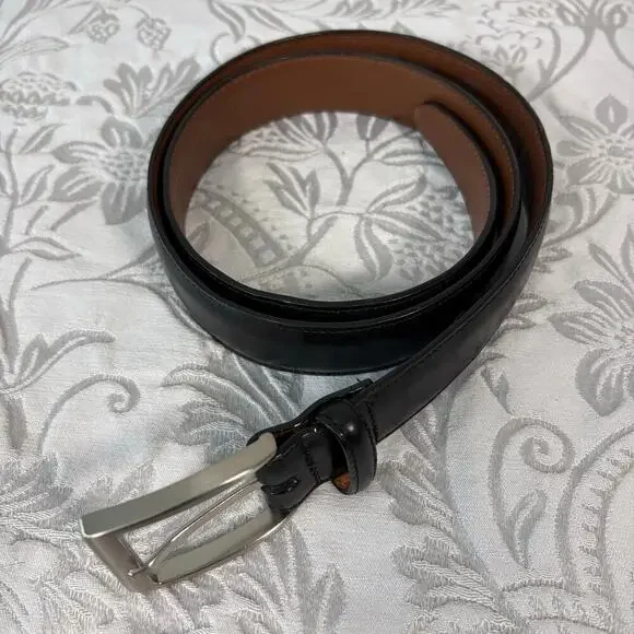 BRIGHTON Black Leather Belt E6703 Women's Sz 36 Western Southern Country Cowgirl