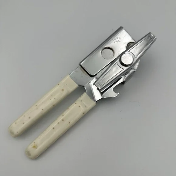 Vintage‎ SWING-A-WAY Away Manual Can Opener WHITE Handle Made in USA