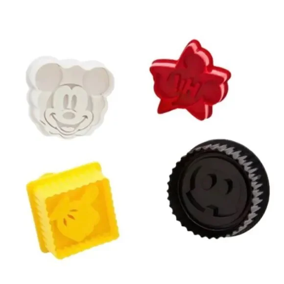 Disney Eats Set of Four Cookie Cutter Stamp Set Mickey Mouse New