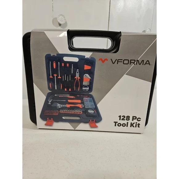 VForma 128 Pc Tool Kit Hard‎ Storage Case Sockets Screwdrivers Pliers Ect. New