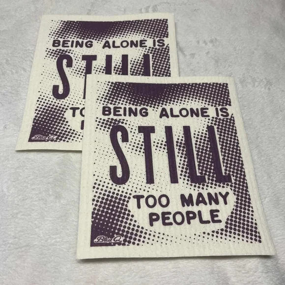 Blue Q Introvert Being Alone is Still Too Many People Swedish Dish Clothes NWOT