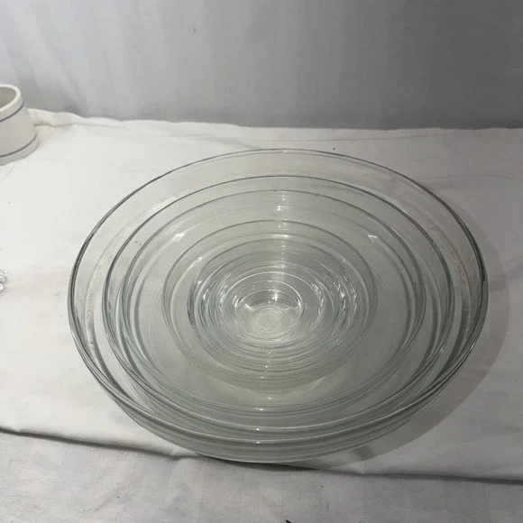 (9) CLEAR GLASS MIXING BOWLS 2- 3/8