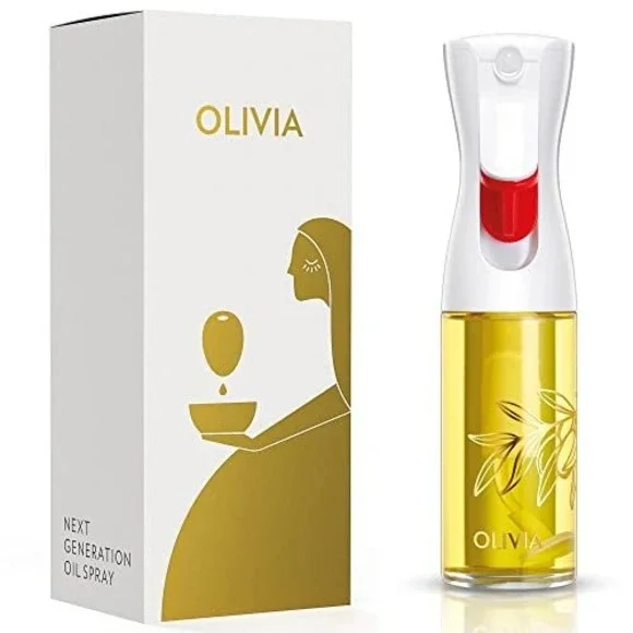 New! Olivia Signature advanced kitchen oil sprayer 4.4 ounces, clear with gold