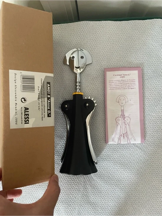 Alessi Anna G Black Corkscrew by Alessandro Mendini