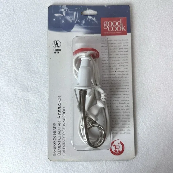 Good Cook Kitchen Electric Immersion Heater New W/ Wear To Packaging White