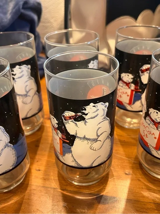 Collectible Coca Cola glasses, set of 6