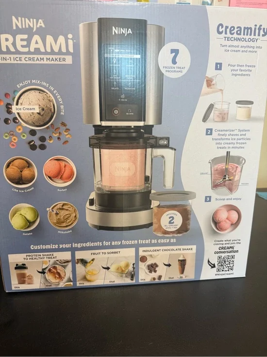 Ninja Creami Ice Cream Maker in Silver and Black