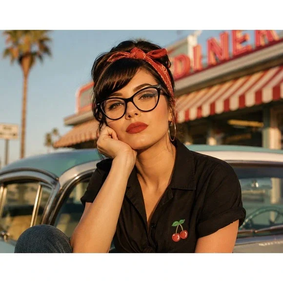 Vintage Style Black Clear Cat Eye Glasses Frames Retro Women