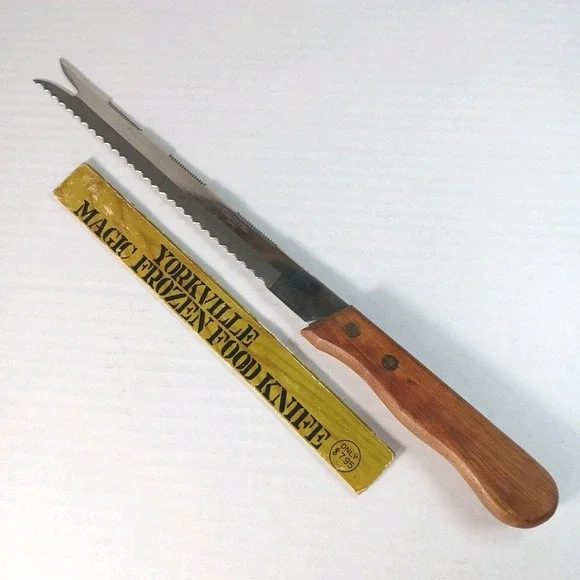 Yorkville Magic Frozen Food Knife Vintage Stainless Steel Hardwood Handle Japan