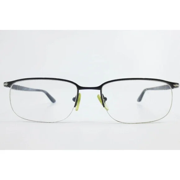 Persol 2157-V 518 Black Silver Semi Rimless Eyeglass Frames Italy 51-19-140