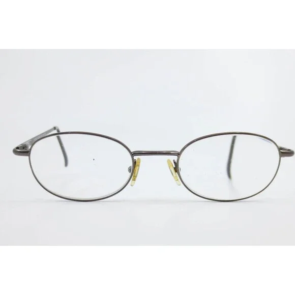 Emporio Armani 095 1118 Gunmetal Brown Oval Metal Eyeglass Frames Italy