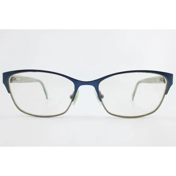 Nicole Miller Heyward C03 Blue Silver Cat Eye Eyeglasses Frames 52-16-130 38341