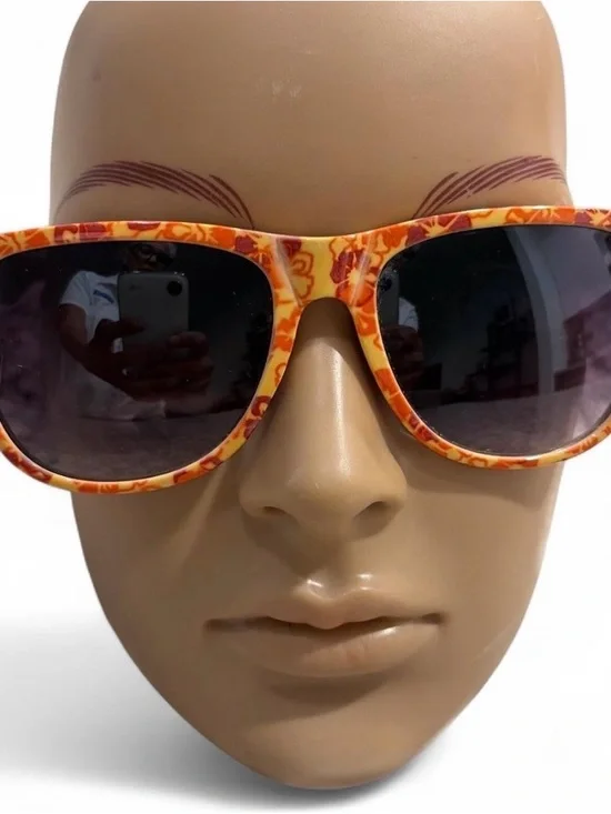 Stylish Orange Floral Wayfarer Sunglasses for women in excellent condition